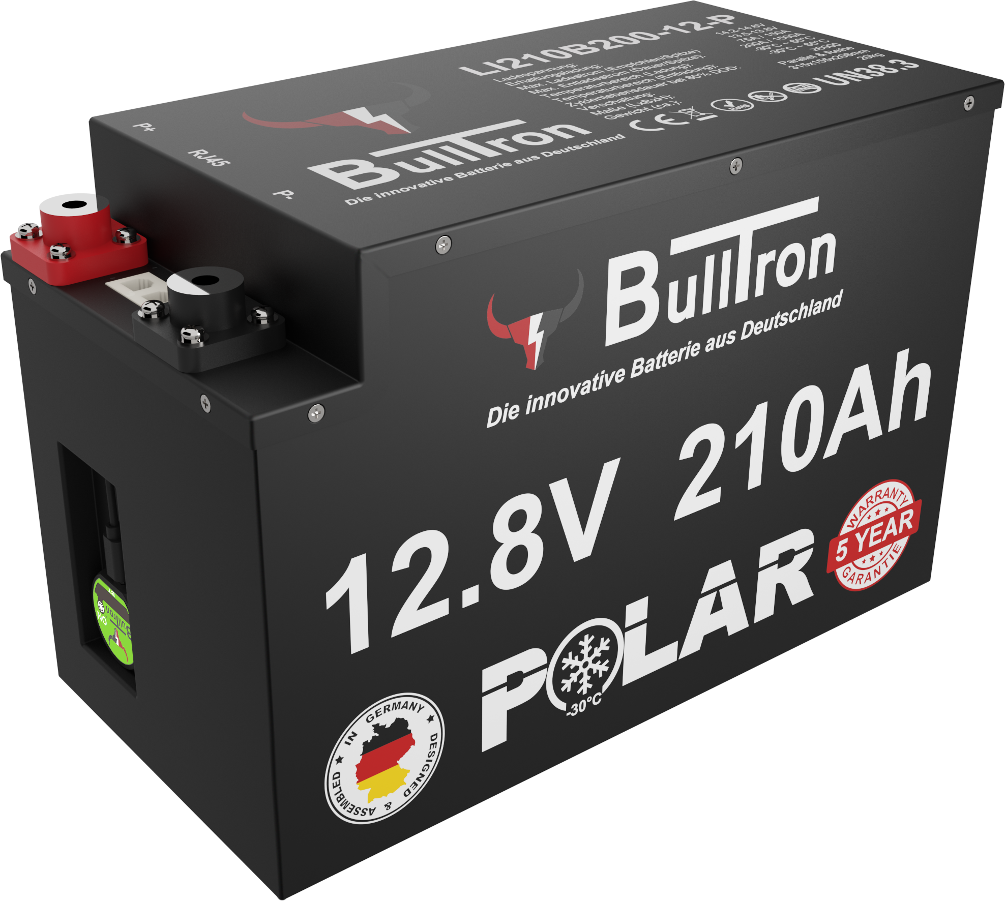 210Ah BullTron Polar LiFePO4 12.8V Akku mit Smart BMS, Bluetooth App und Heizung